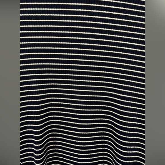 Papaya Nautical navy white striped stretch dress Women’s Size Large slimming - Picture 3 of 6